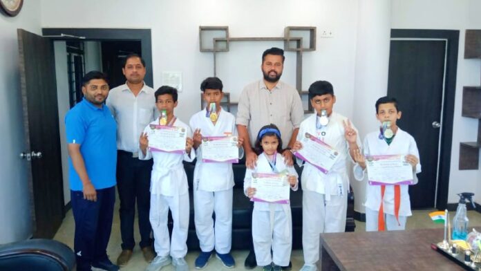 Five students of Ganesh School got medals in the 5th National Karate Championship