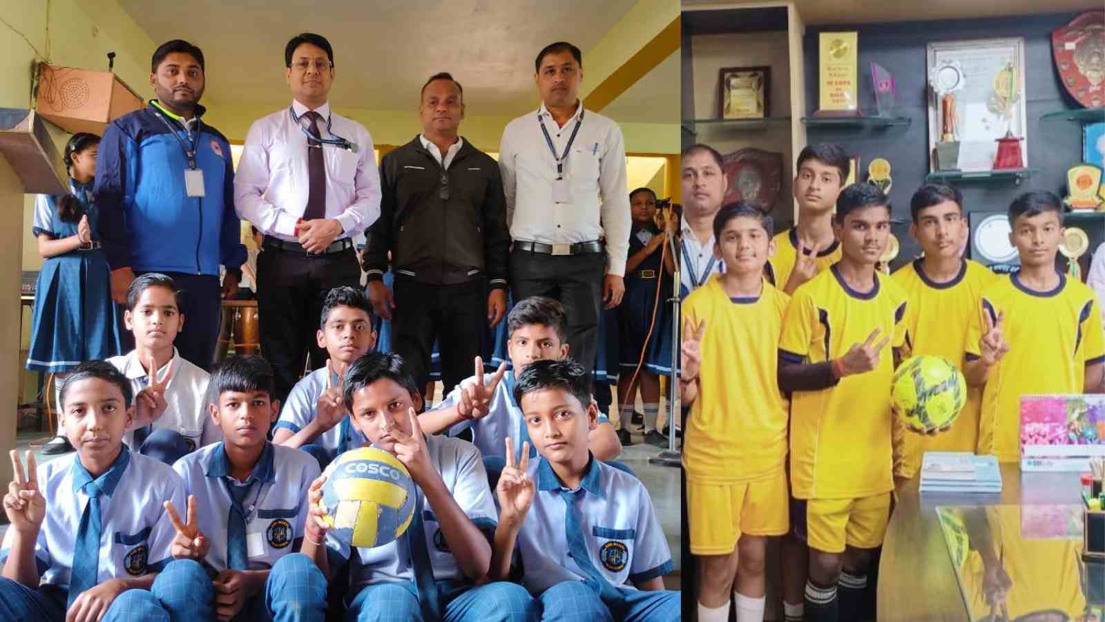 16 students of Ganesh School selected in division level volleyball and football competition