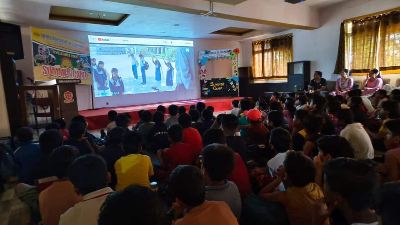 Children watched the motivational movie Nil Battey Sannata
