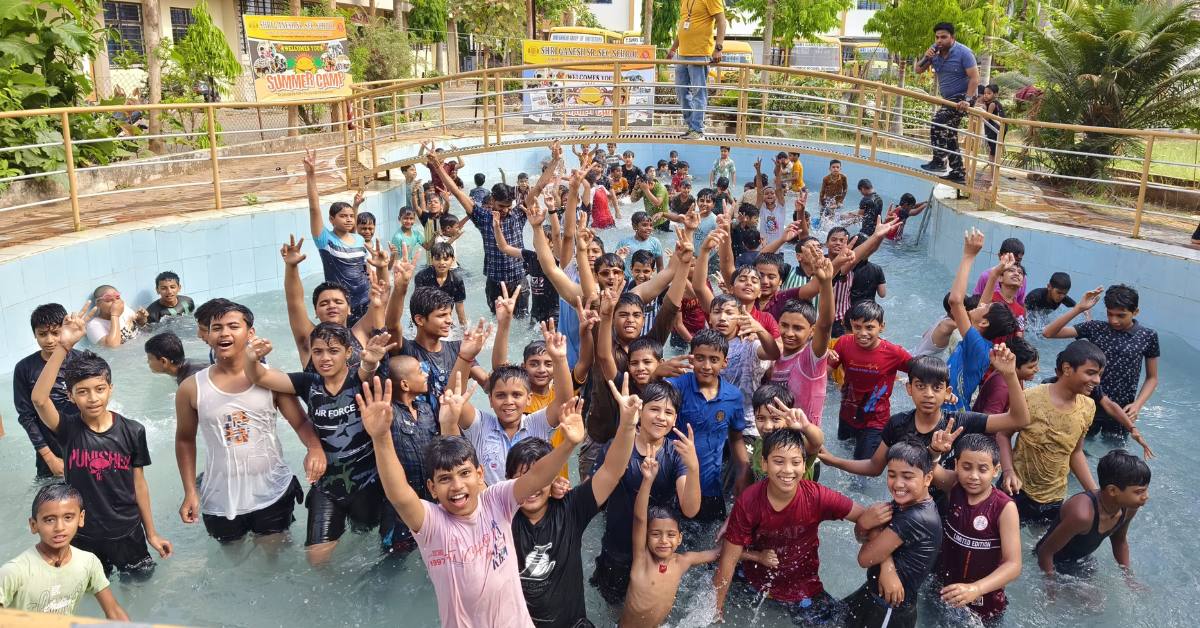 pool party in Ganesh School summer camp